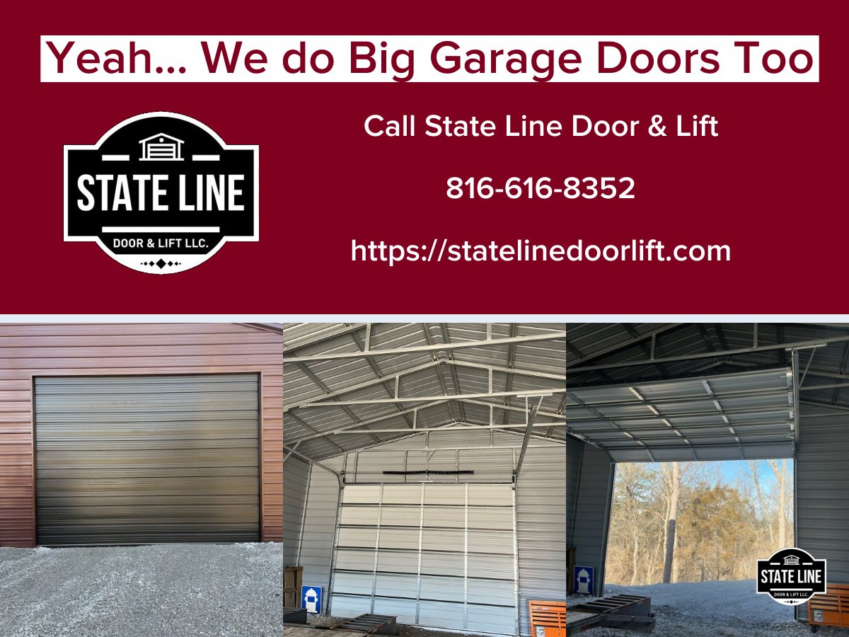 16x12 large garage door installation in Greenwood MO